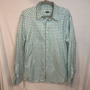 Versace Collection Mens Dress Shirt Blue White Size 15 3/4 X 40 100% Cotton